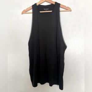 Black Athleta Black Tank With Mesh Trim Size Small